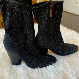 Kendall + Kylie black sparkle bootie